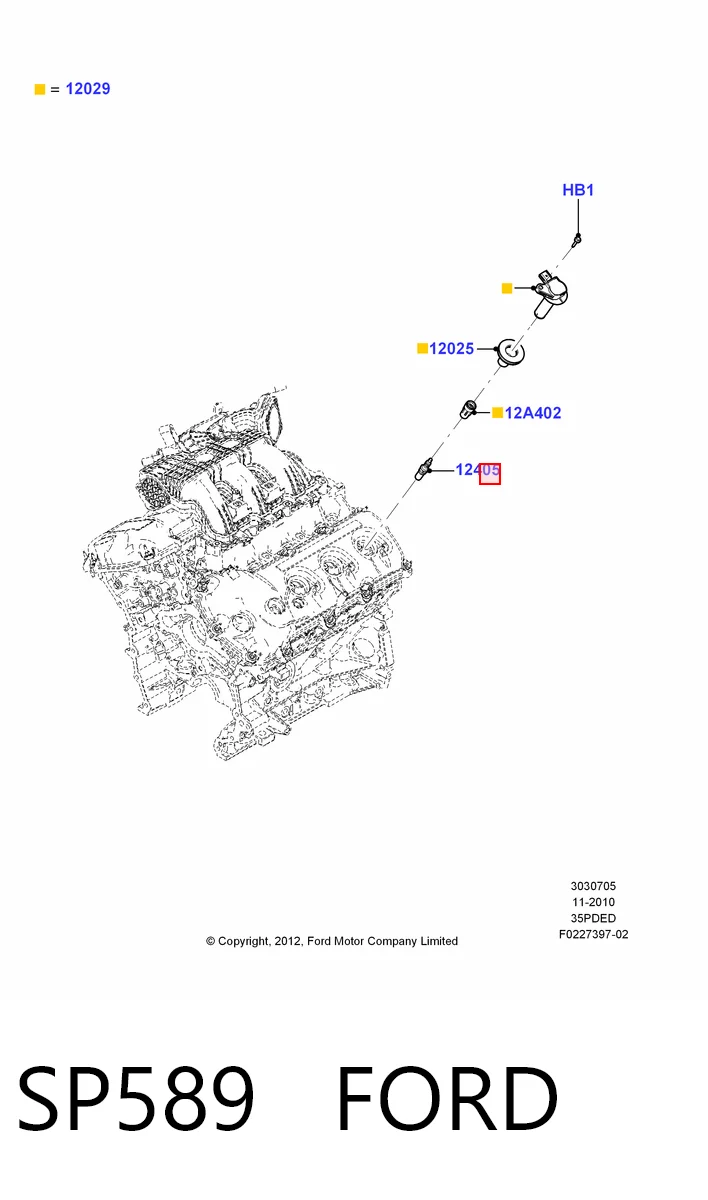SP589 Ford Свечи зажигания