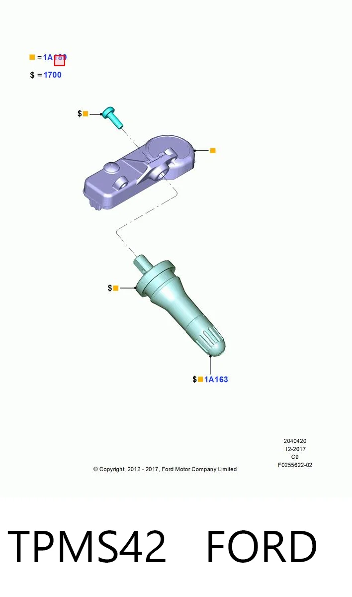 TPMS42 Ford Манометр воздушный