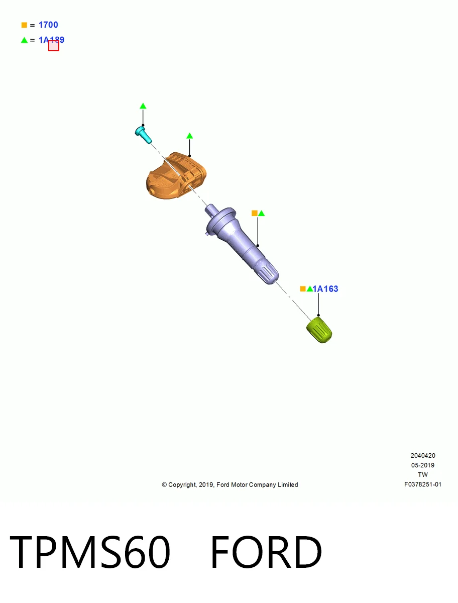TPMS60 Ford Манометр воздушный