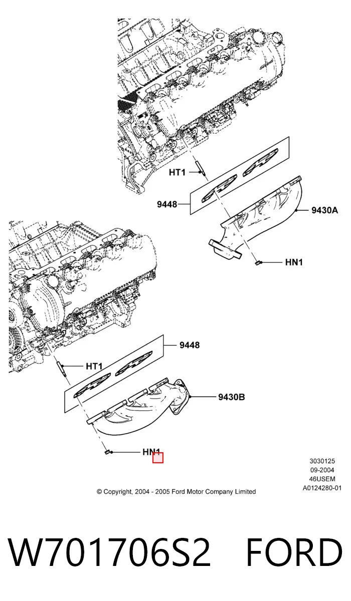 W701706S2 Ford Болт (гайка) крепежа
