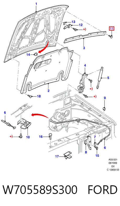 W705589S300 Ford Крепление бампера заднего