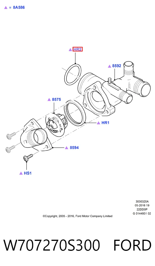 Прокладка термостата на Ford Transit V V184/5