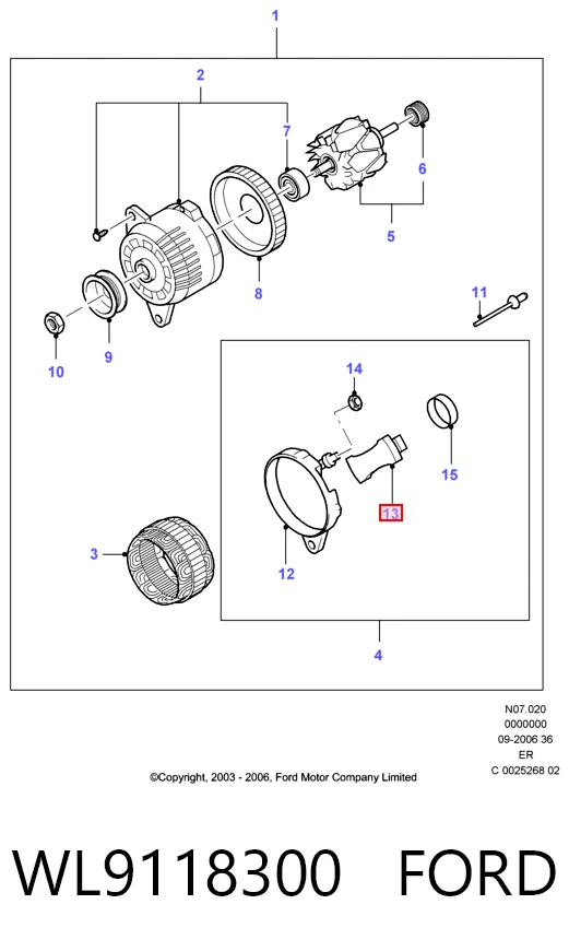 WL9118300 Ford Генератор автомобильный