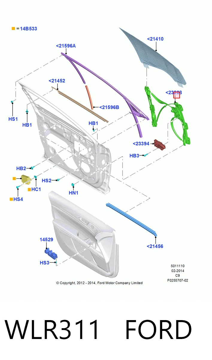  Стеклоподъемник передней правой двери Ford Fusion 