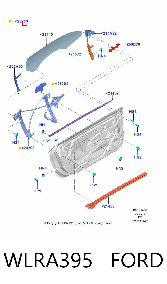  Стеклоподъемник передней правой двери Ford Mustang 6