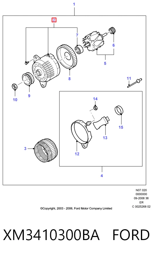 XM3410300BA Ford Генератор автомобильный