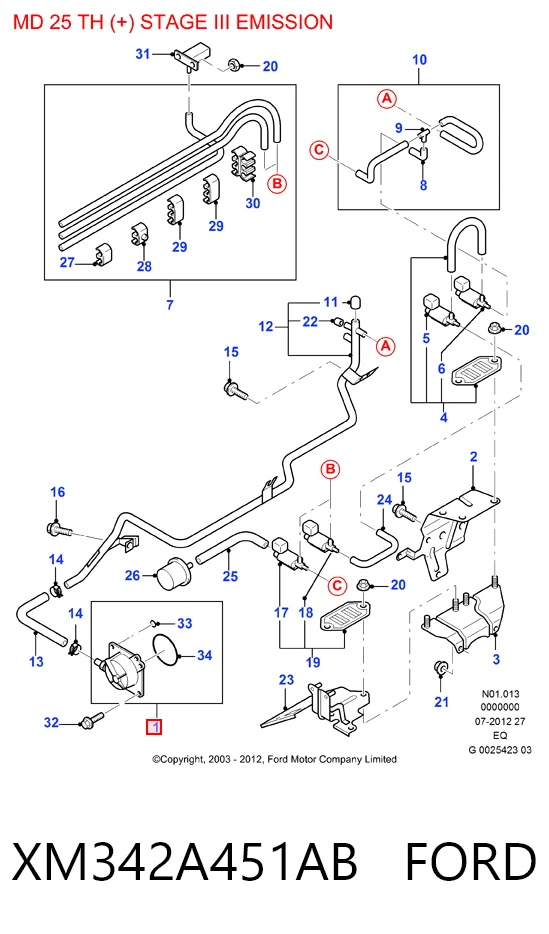 XM342A451AB Ford Механический вакуумный насос