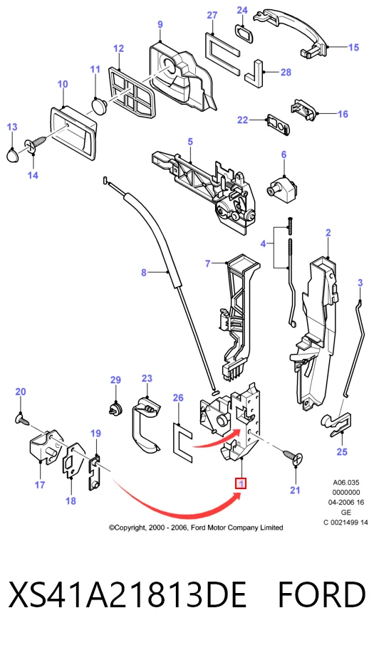  Замок водительской двери Ford Mondeo 3
