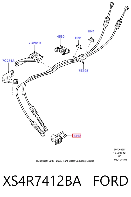 XS4R7412BA Ford Втулка троса переключения передач