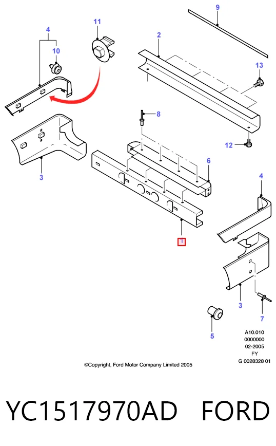 Швеллер заднего бампера на Ford Transit V V184/5