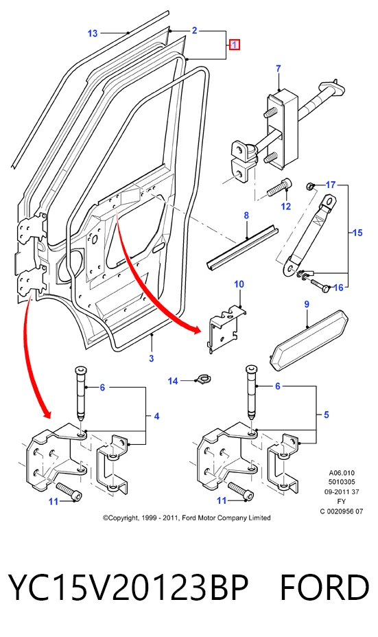 Передняя левая дверь Ford Transit V фургон (V184/5) (2000 - 2006) цена, от 23.02 USD