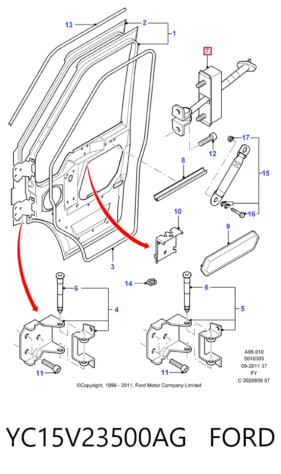 Ограничитель двери передний Standart STD620