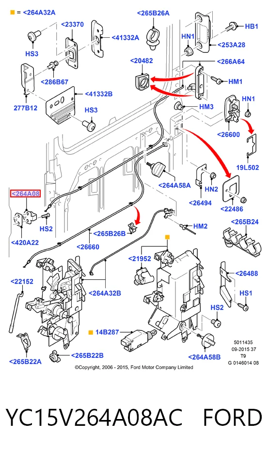 YC15V264A08AC Ford Петля-зацеп (ответная часть) замка сдвижной двери