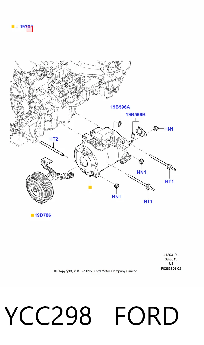 YCC298 Ford Компрессор хладагента
