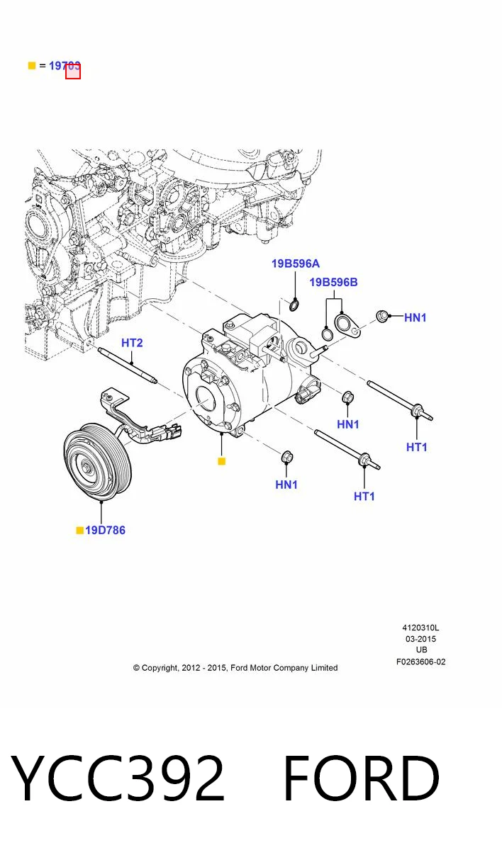 YCC392 Ford Компрессор хладагента