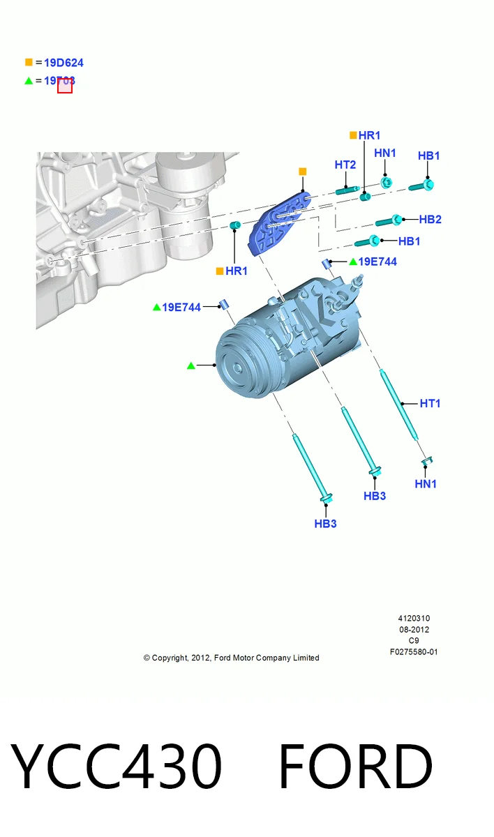 YCC430 Ford Компрессор хладагента