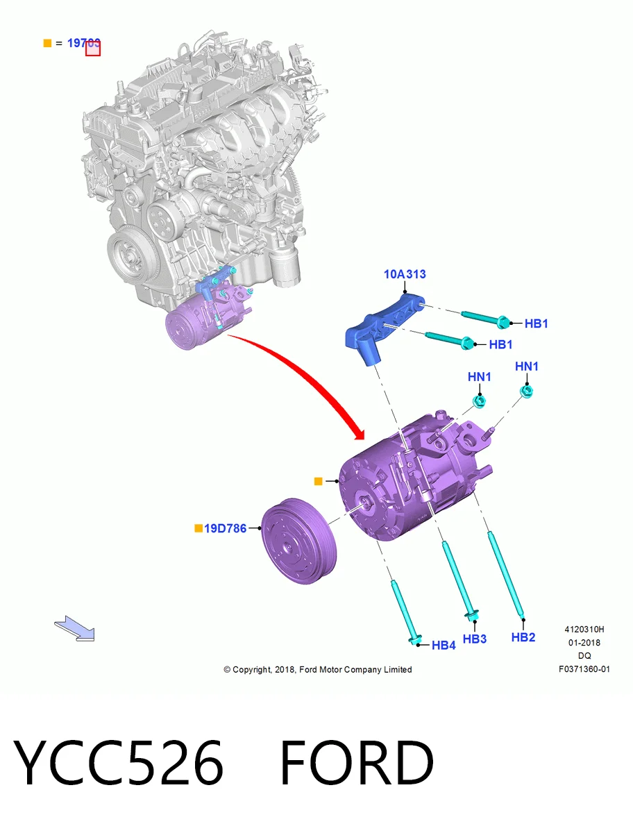 YCC526 Ford Компрессор хладагента