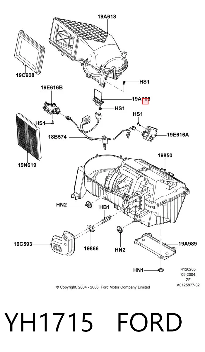 YH1715 Ford Реле печки