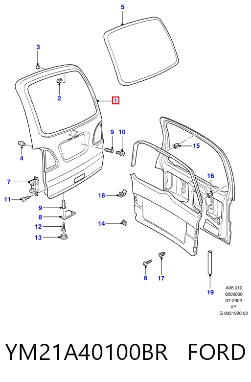 Задняя дверь на Ford Galaxy I VY WGR