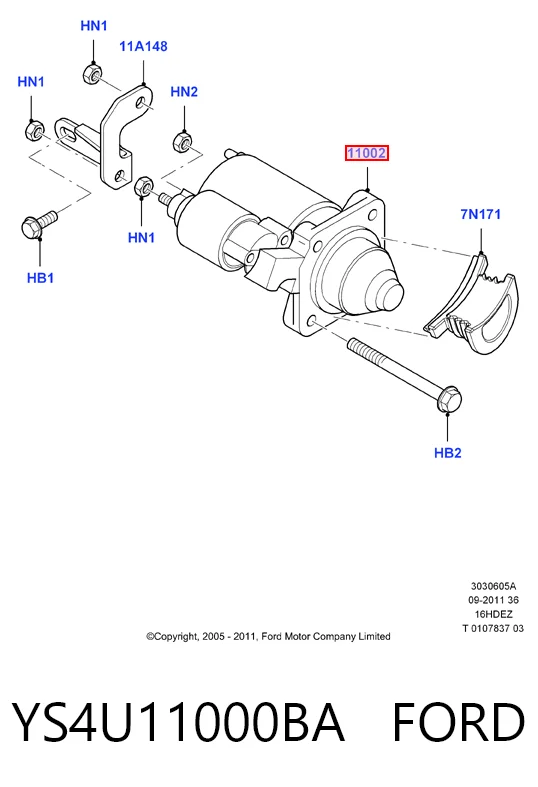 YS4U11000BA Ford Стартер автомобиля