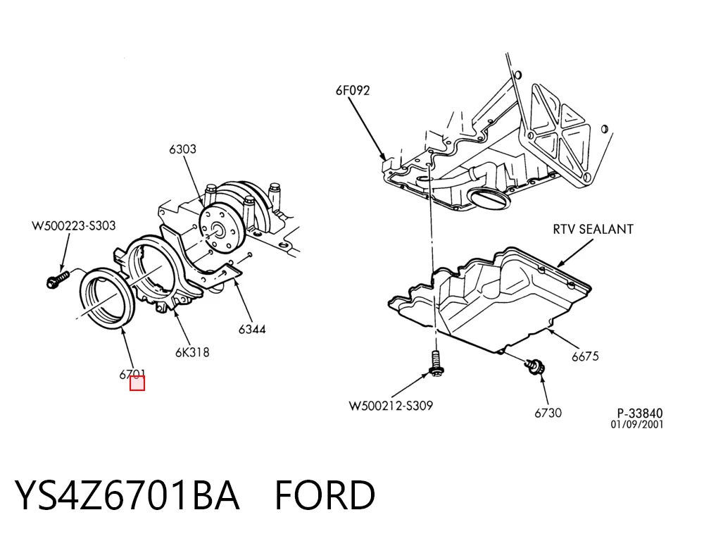  Сальник коленвала задний Ford Taurus 