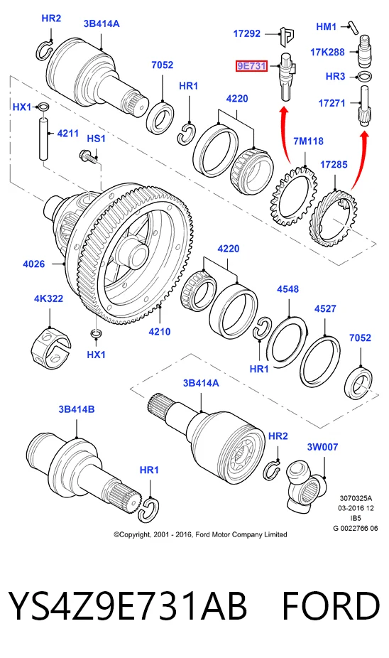 YS4Z9E731AB Ford Датчик скорости спидометра