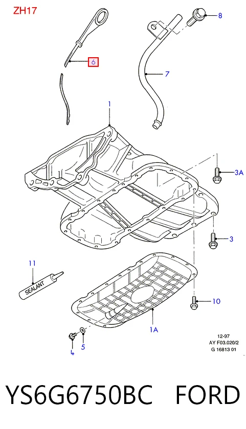 YS6G6750BC Ford Щуп уровня масла