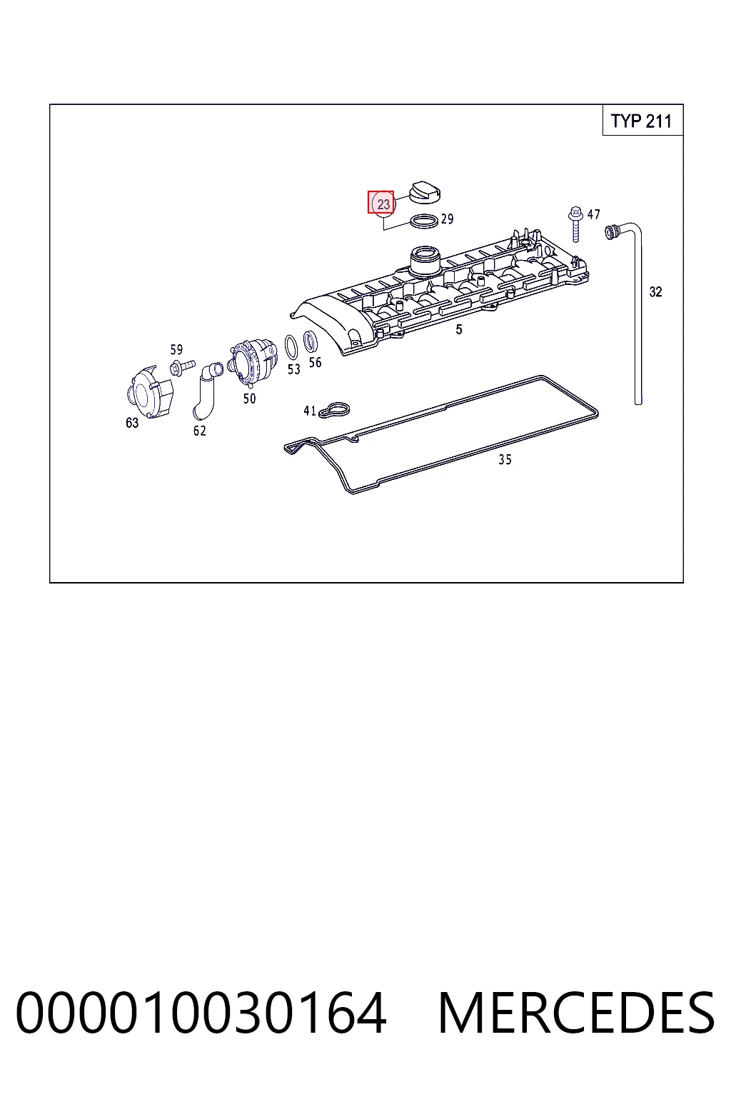 000010030164 Mercedes Крышка масляной горловины