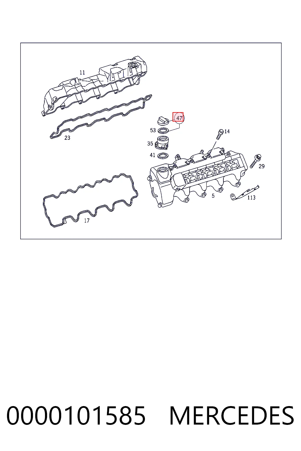 0000101585 Mercedes Крышка масляной горловины