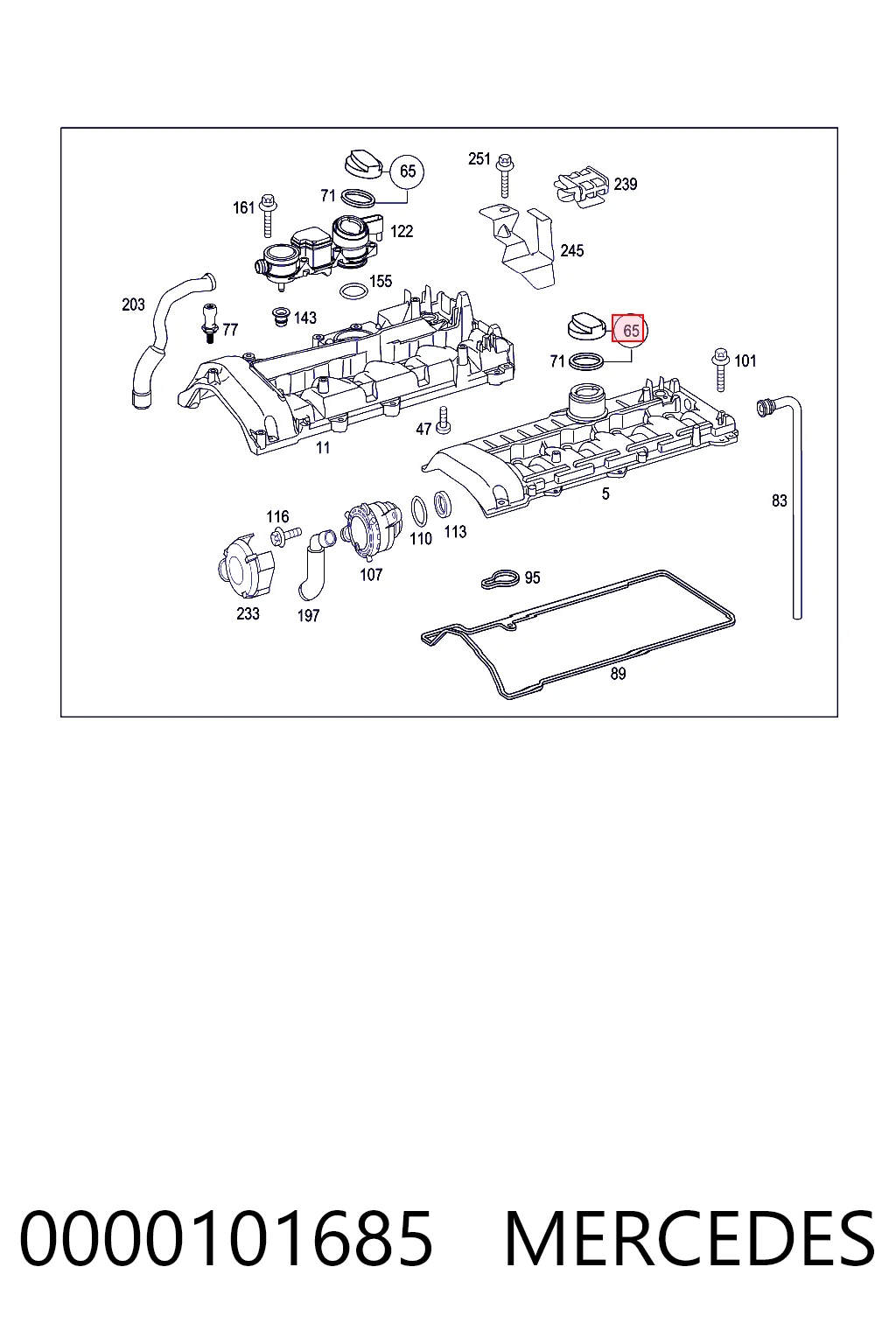 0000101685 Mercedes Крышка масляной горловины