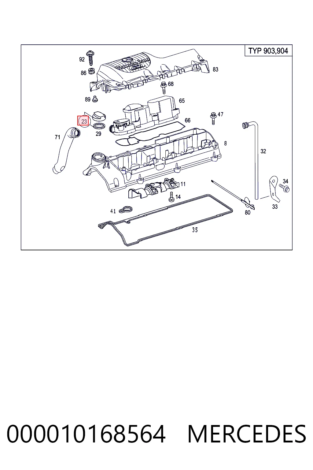 000010168564 Mercedes Крышка масляной горловины
