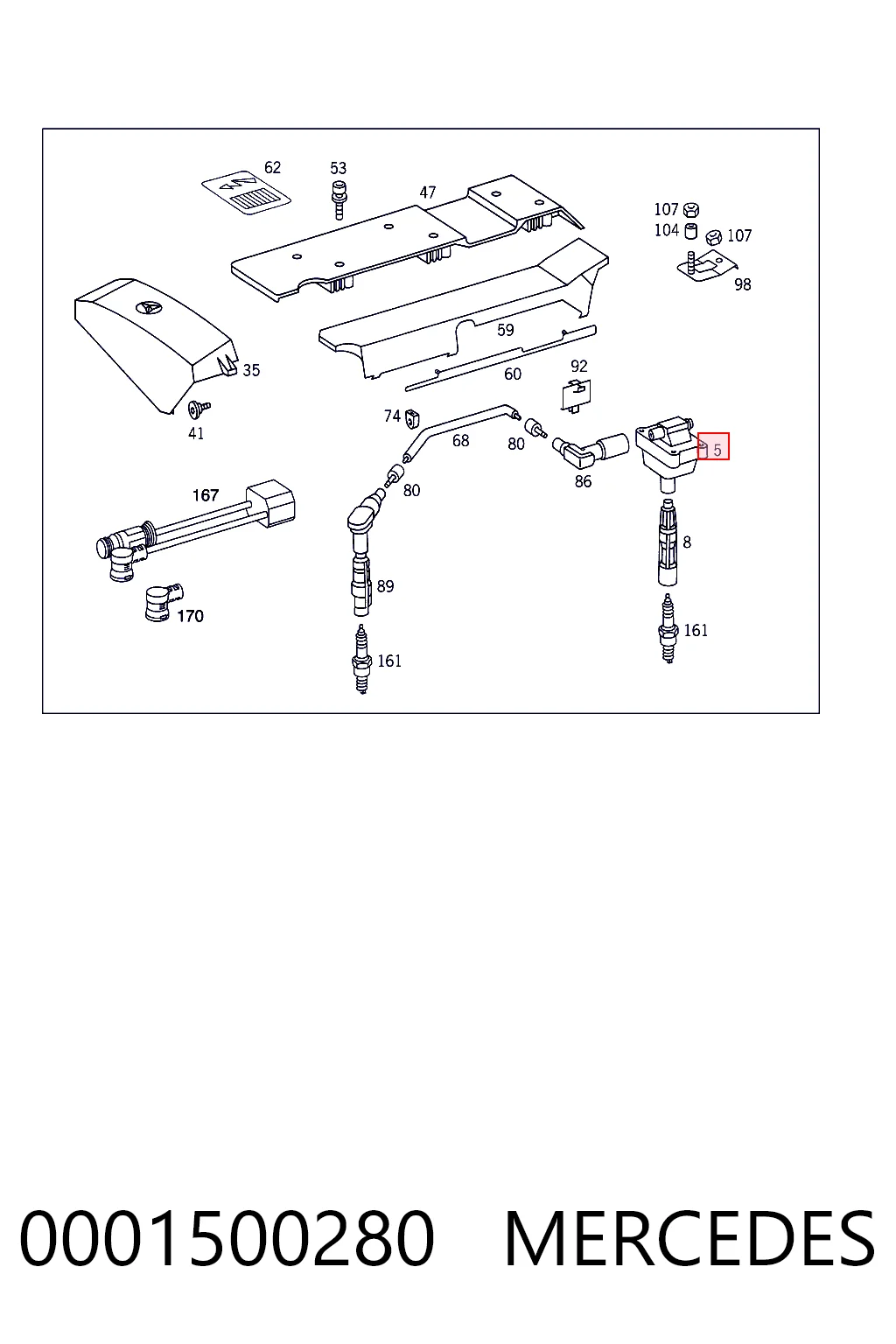 0001500280 Mercedes Катушка зажигания
