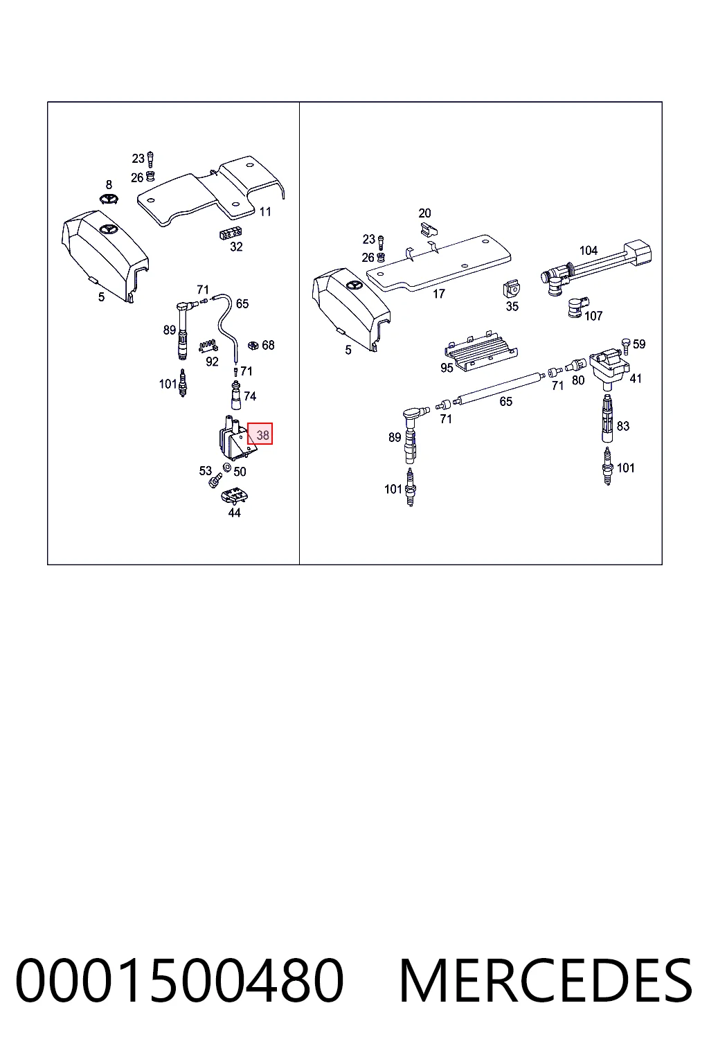 0001500480 Mercedes Катушка зажигания