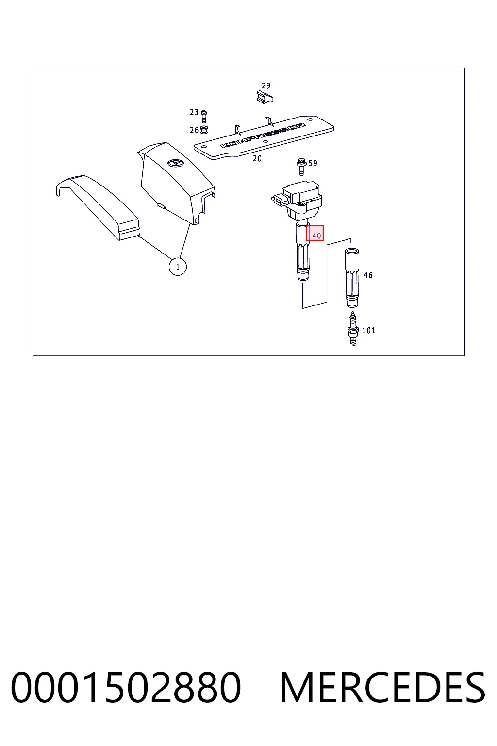 0001502880 Mercedes Катушка зажигания