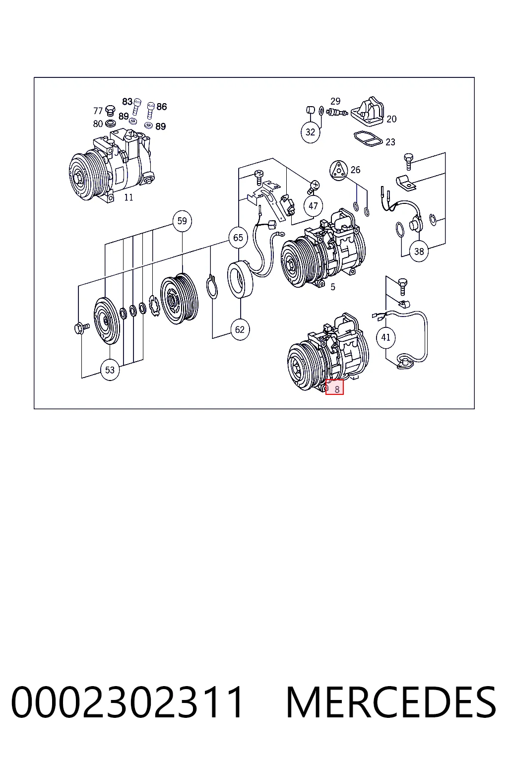 0002302311 Mercedes Компрессор хладагента