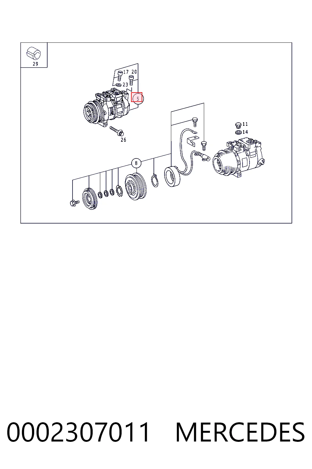 0002307011 Mercedes Компрессор хладагента