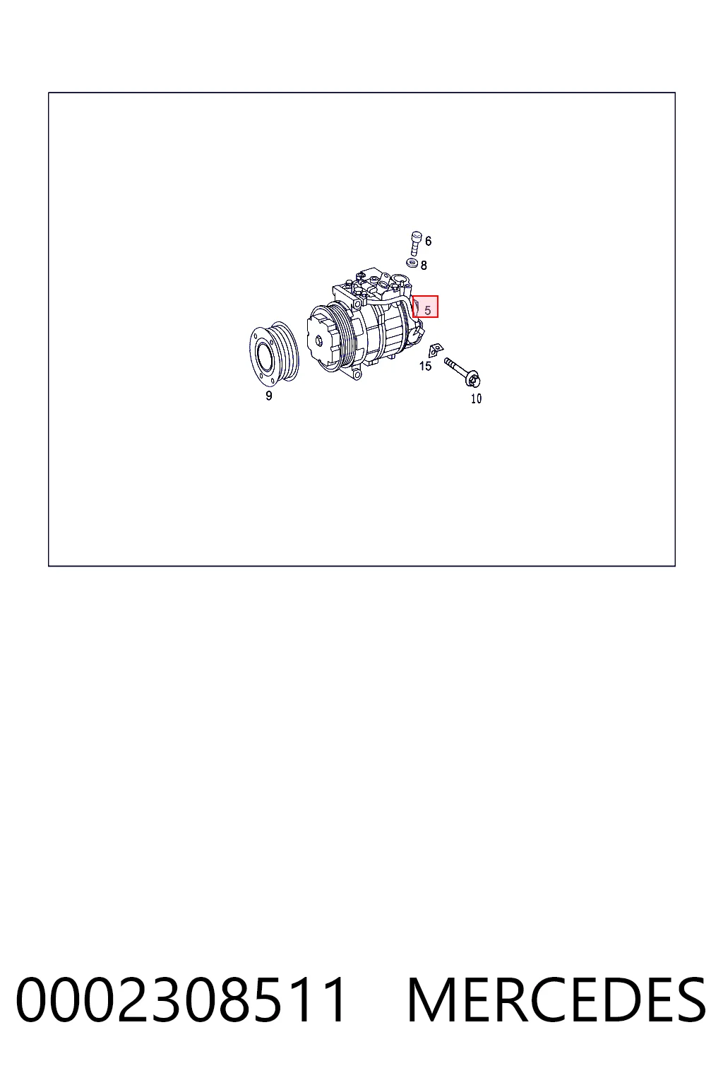 0002308511 Mercedes Компрессор хладагента