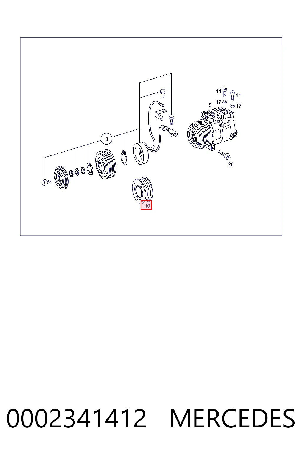 13MC1502HDRA CGA Шкив компрессора кондиционера