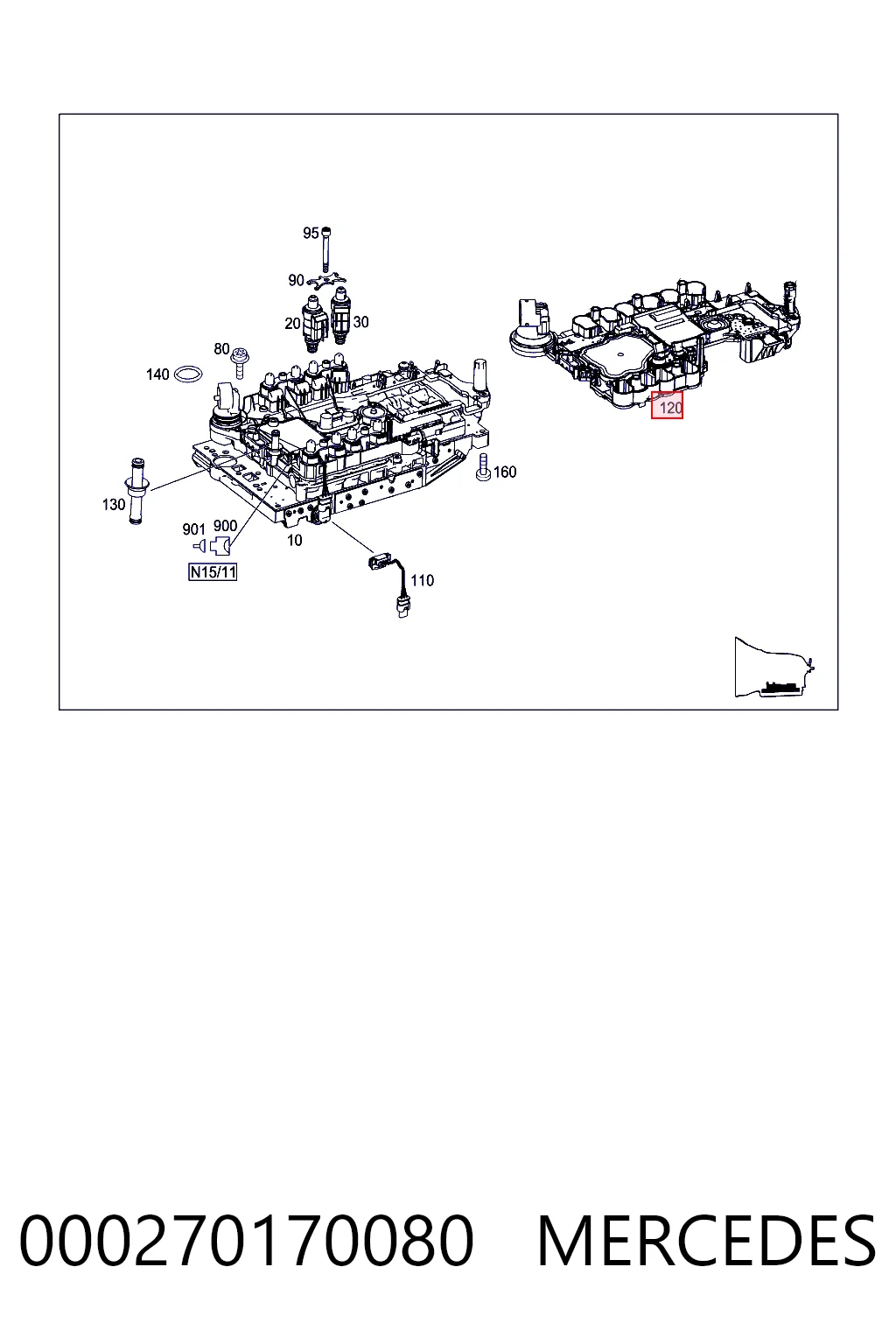 A000270260088 Mercedes Плата АКПП электронная