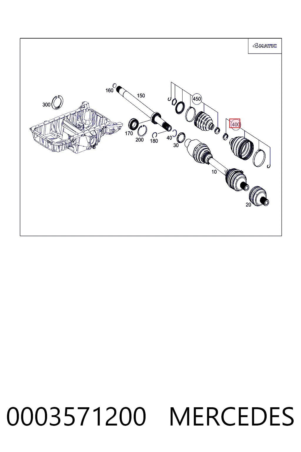 Чехол шруса Mercedes C седан (W205) (2013 - 2021) цена, от 13.53 USD