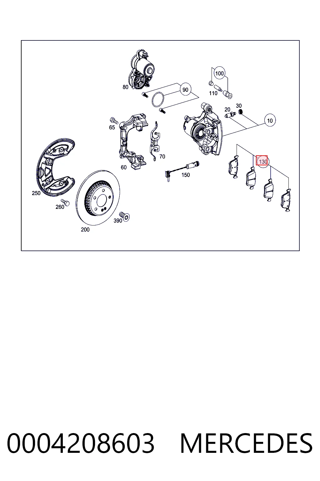 0004208603 Mercedes Колодки тормозные дисковые комплект