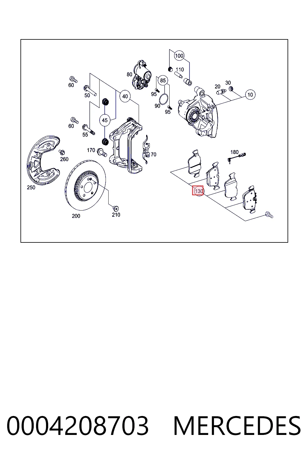 0004208703 Mercedes Колодки тормозные дисковые комплект
