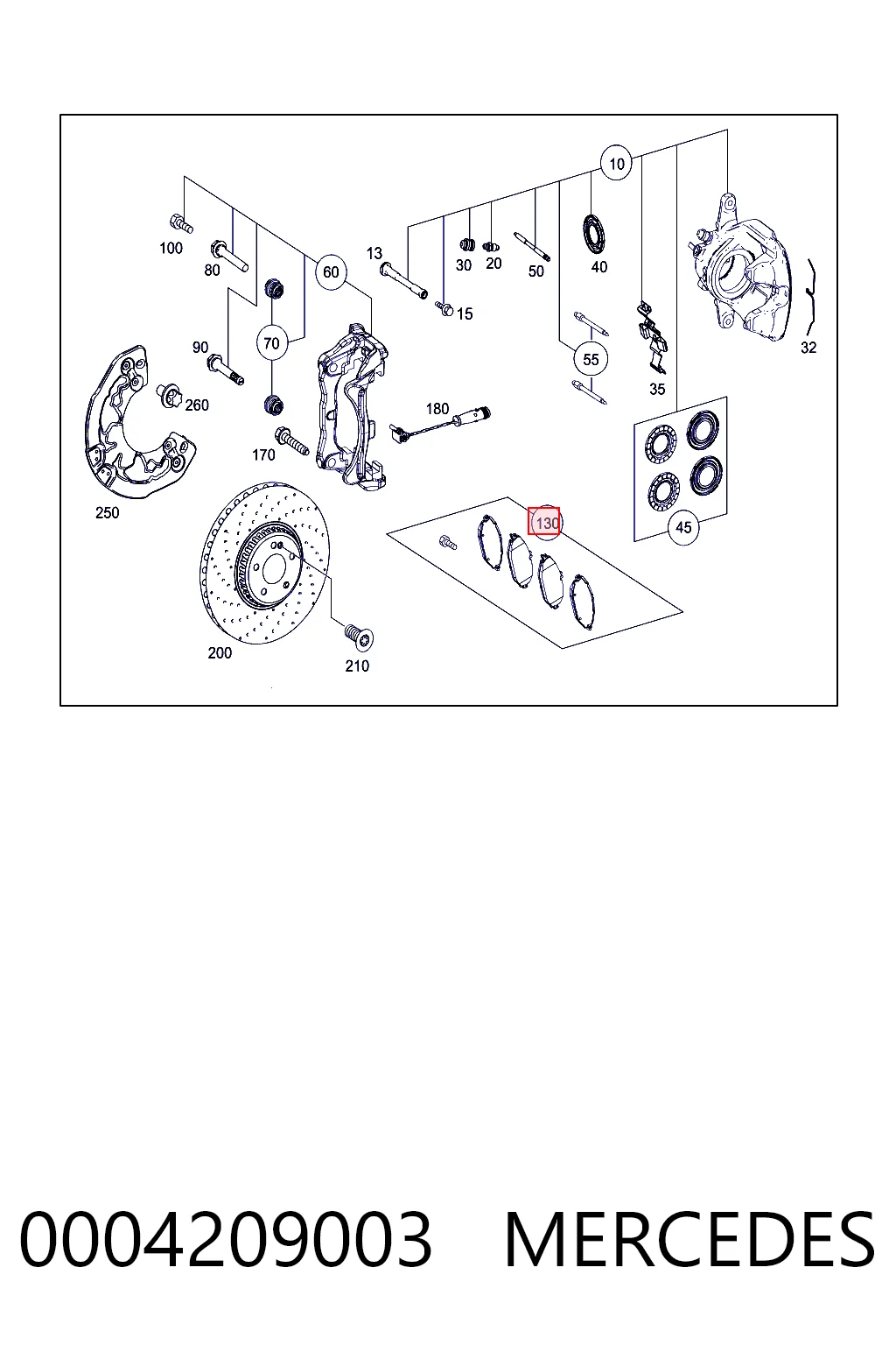 0004209003 Mercedes Колодки передние