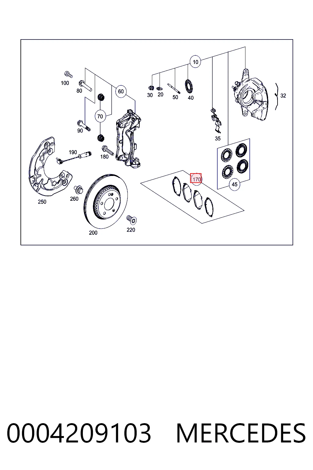 0004209103 Mercedes Колодки передние