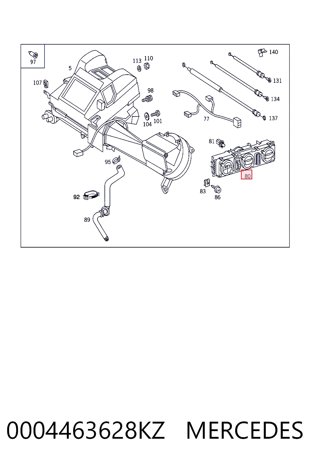 Механизм управления кондиционером на Mercedes V  638