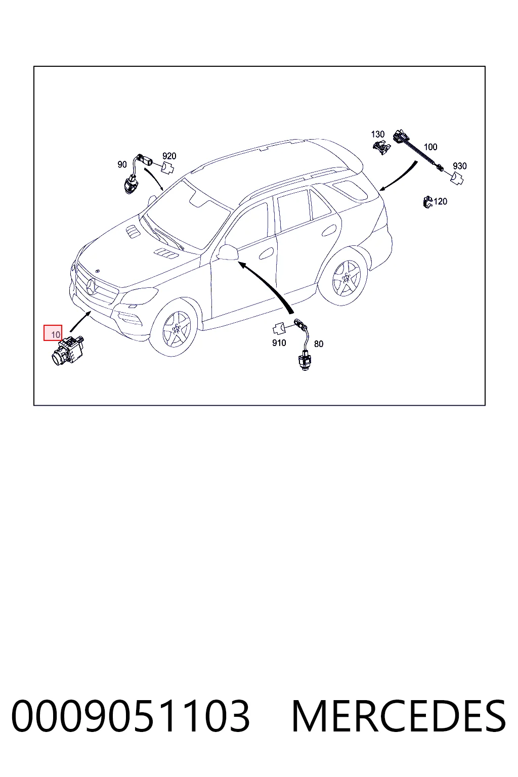 0009051103 Mercedes Камера системы обеспечения видимости