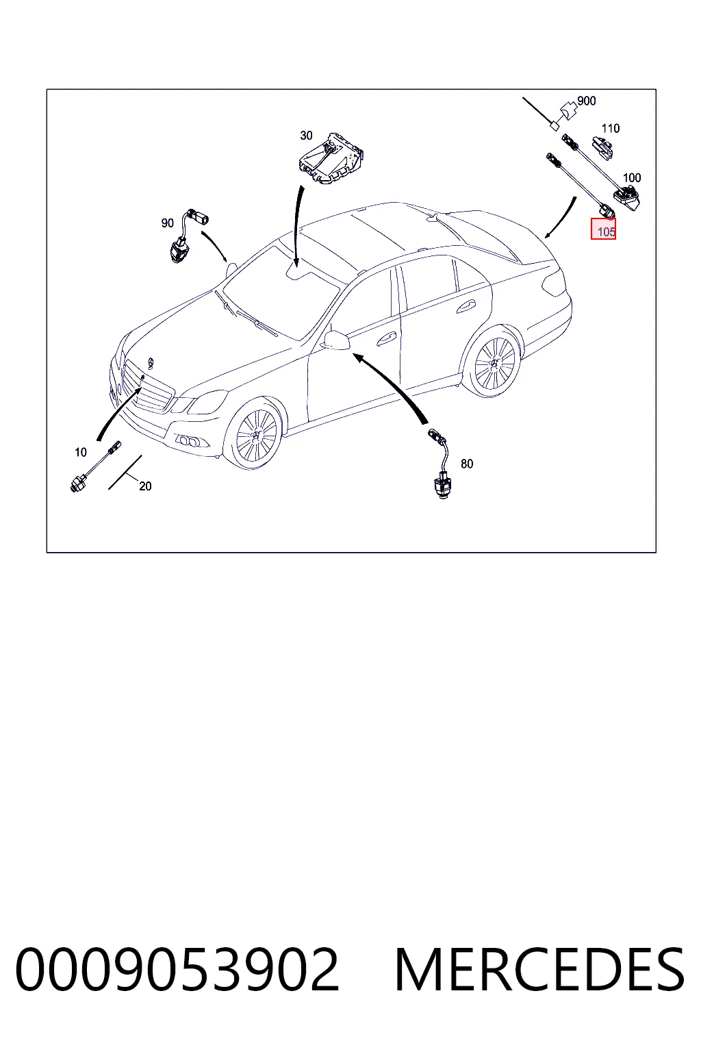0009053902 Mercedes Камера системы обеспечения видимости