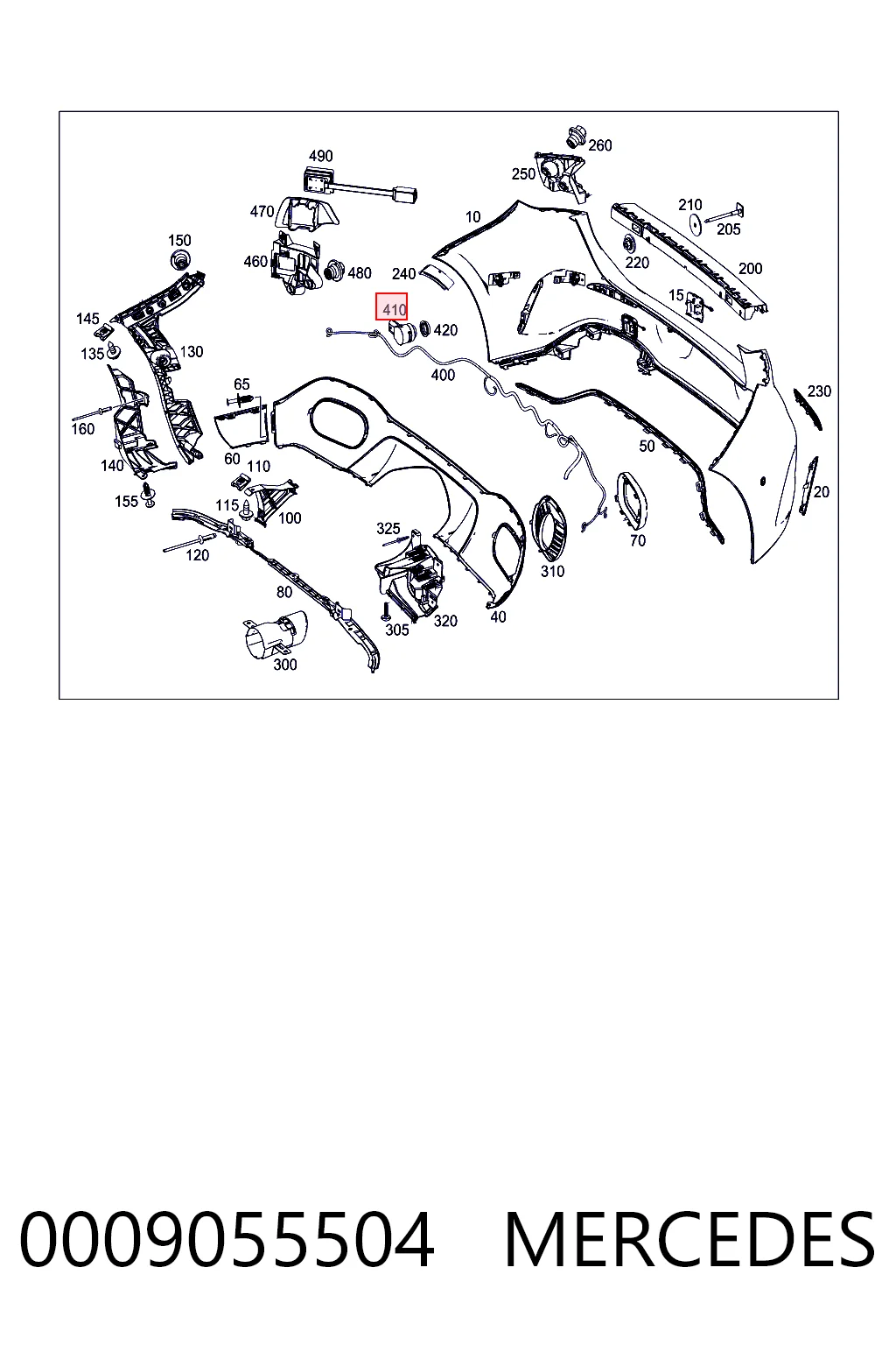 0009055504 Mercedes Датчик парктроника центральный