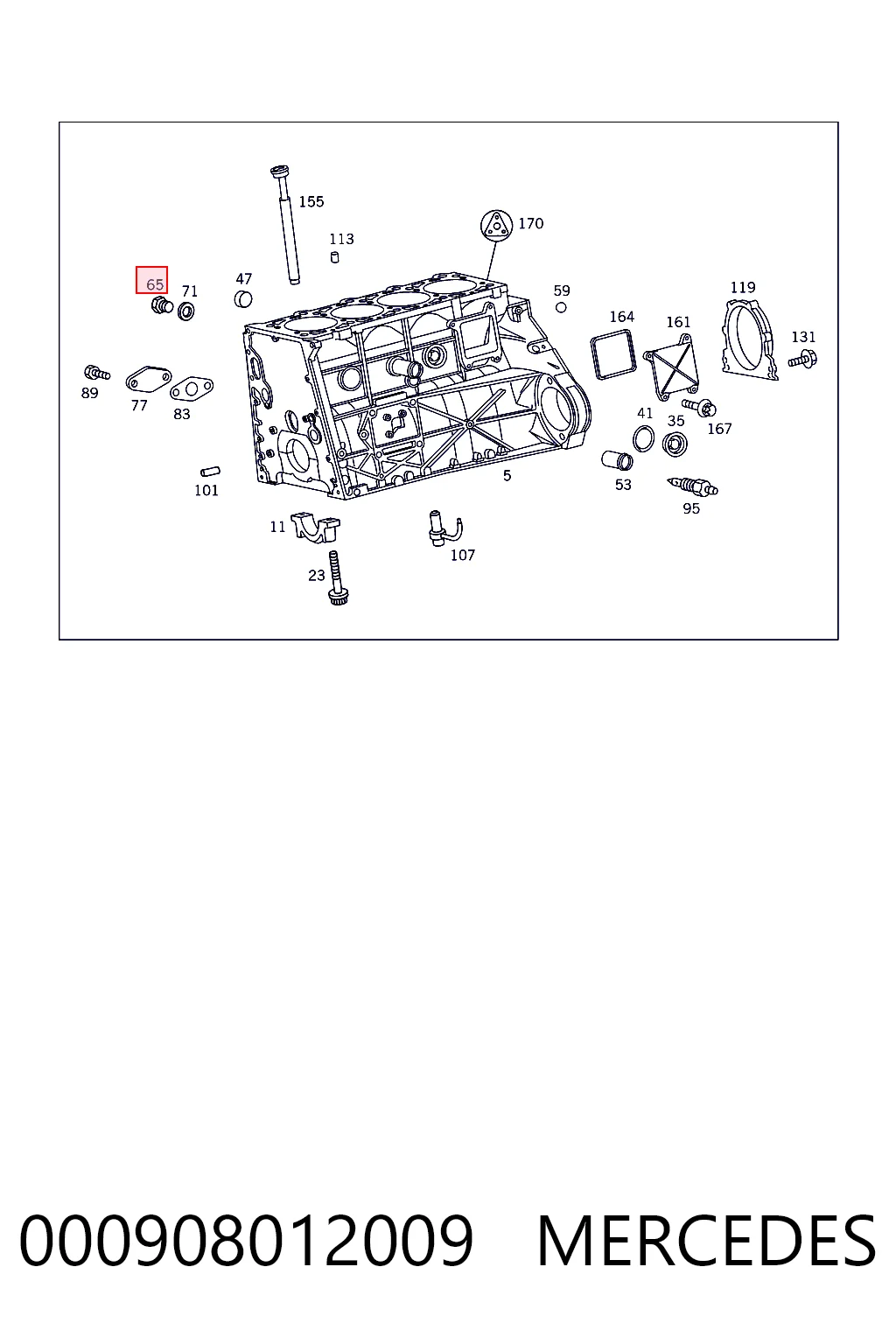 000908012009 Mercedes Пробка поддона двигателя