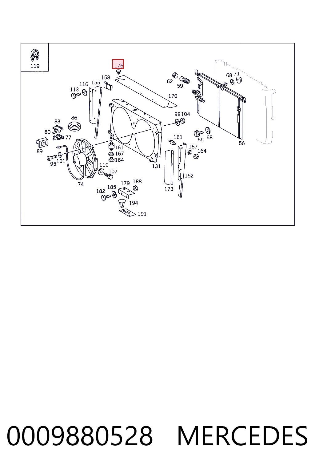 Клипса крепления брызговика CNRW702846S300 Hmpx